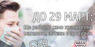 Община Перник припомня: Търговски обекти, училища и барове в цялата страна затварят, до 29 март ще работят само хранителните магазини и аптеките